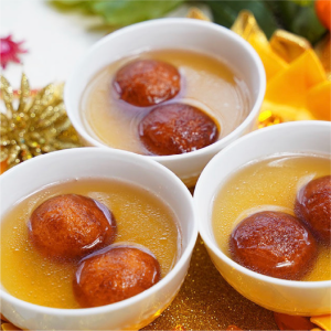 Gulab Jamun with saffron vanilla